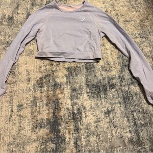 Gymshark Light Purple Cropped Sweatshirt